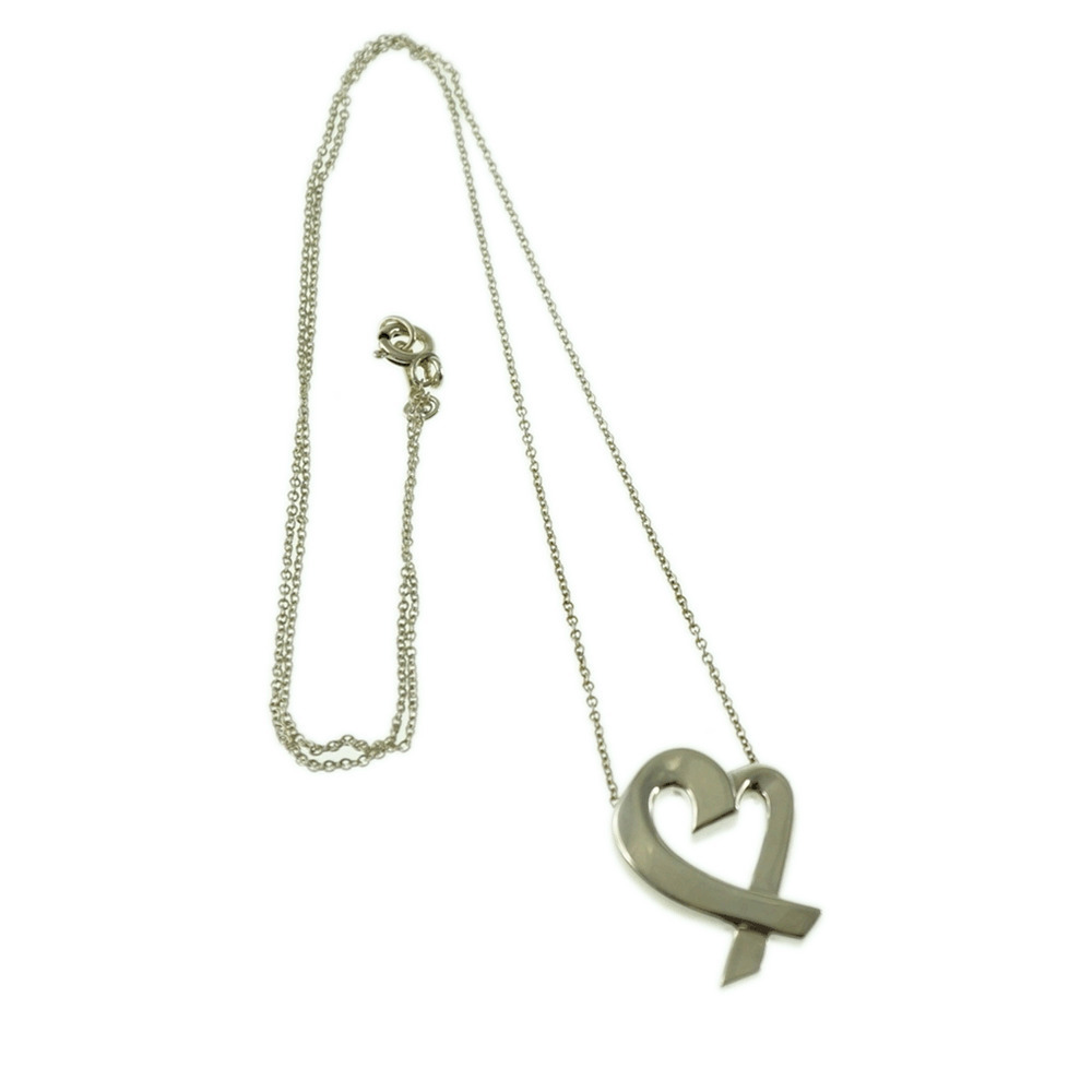 TIFFANY Co Loving Heart Necklace Sterling Silver Accessory Jewelry Kantei kyoku